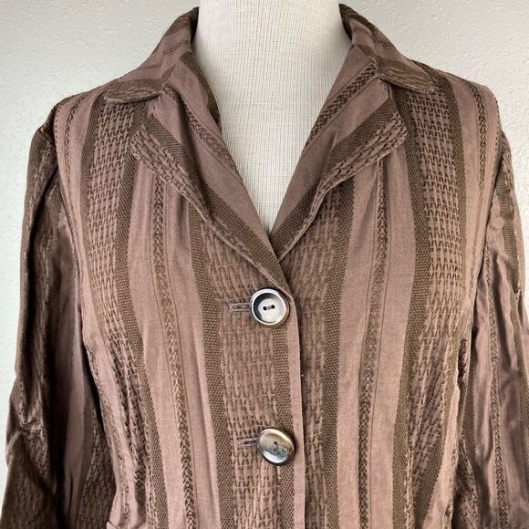 Nine & Company Brown Button Down Jacket Size 12 EUC - Picture 2 of 7
